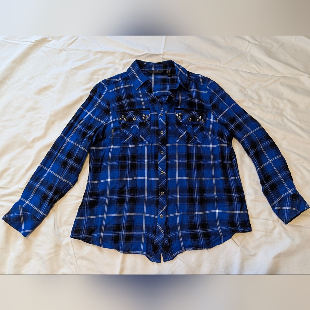 G.I.L.I. Black and Blue Plaid Shirt